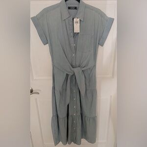 NWT Ralph Lauren denim long tiered maxi dress